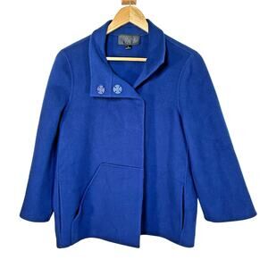 Carlisle Collection vintage wool cashmere blue blazer Womans 6 Chic natural warm